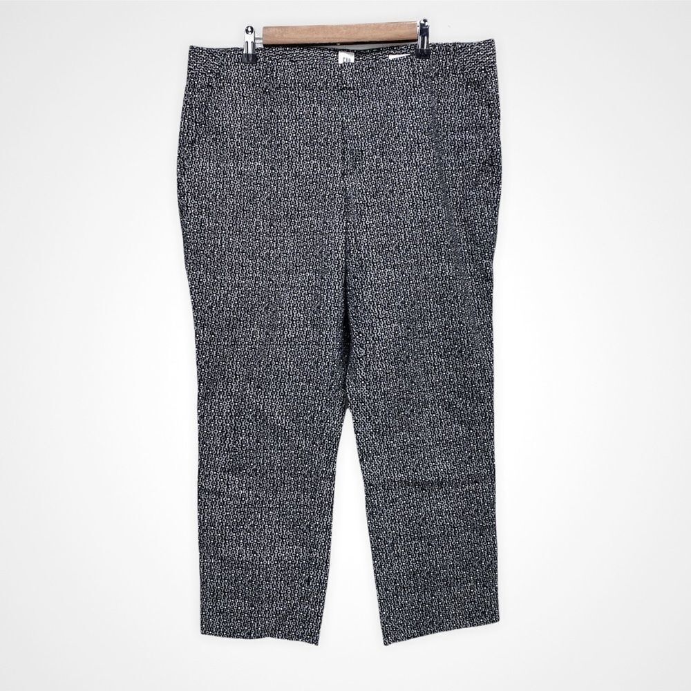 Gap Slim Crop Pant size 14R Black White Print